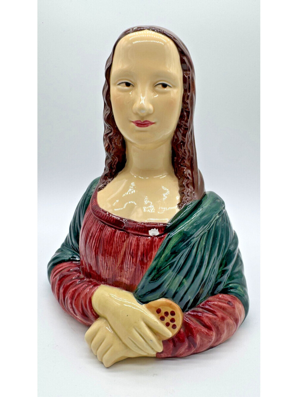 Vintage 1992 Vandor Pelzman Mona Lisa Ceramic Cookie Jar